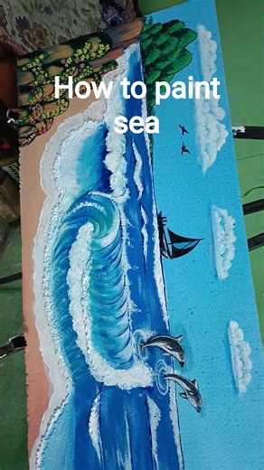 How to paint the sea shore । Beach landscape watercolour tutorial #craft #drawing #art #painting