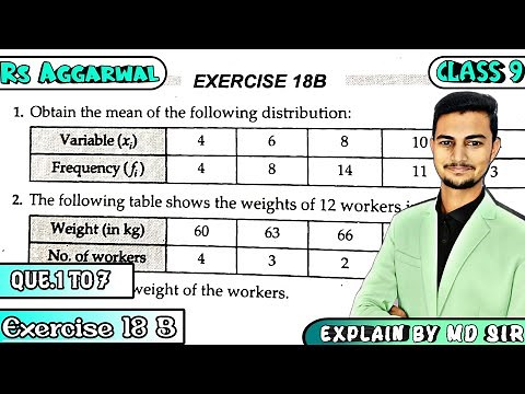 Exercise 18B Q1 to Q7 | Class 9 Chapter 18 | Mean Median and Mode | Rs Aggarwal | Md Sir | Cbse
