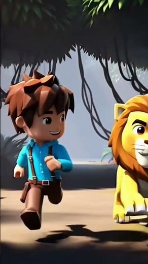 running with Lion 🦁 #cartoon #roblox #10mviews