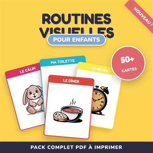 Printable Visual Routine for Children, Interactive Weekly Planner, 50 Morning and Evening Routine Cards, Montessori Organization Board (PDF) - Etsy