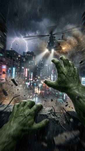 HULK POV Escape! Skyscraper Leap to Helicopter | Unreal Cinematic #shorts