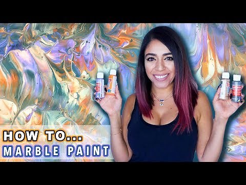 How to Create MARBLE TEXTURE Using ACRYLIC PAINT - Abstract Painting Technique