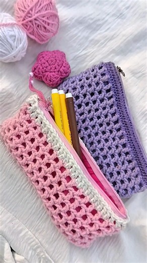 crochet pencil case for beginners 💖 don't forget to subscribe 🌷#crocheting #pencilcase