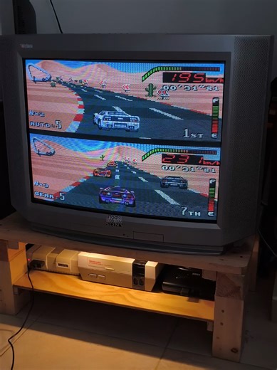 jugando un rato a este clásico, top gear de la consola SNES (Super Nintendo). TV Sony 29 pulgadas con Mod RGB. #supernintendo