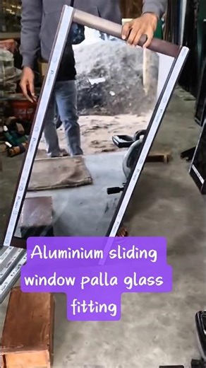 Aluminium sliding window palla glass fitting #aluminium #machine #aluminium profile#wardrobe #glass