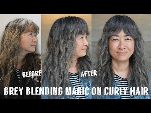 Grey Blending & Highlight Correction for Curly Hair | Transform Old Highlights into Beautiful Grey