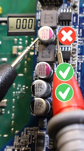 One Multimeter Test = Instant Answer - Electrolytic Capacitor Test #shorts