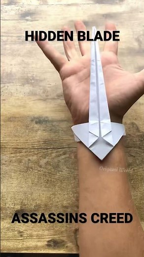 ASSASSINS CREED HIDDEN BLADE ORIGAMI UBISOFT TUTORIAL | VALHALLA ORIGAMI | EZIO AUDITORE COSPLAY ART