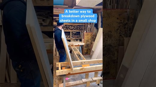 A better way to breakdown plywood sheets in a small shop #workshop #woodworking #tools
