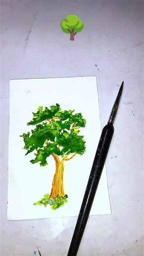 easy tree tutorial for beginners 👍#ytshorts #art #watercolor #easydrawing