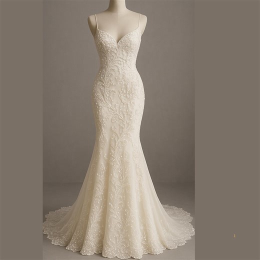 Hand-embellished Ivory Wedding Dress, Long Train Wedding Dress, V Neck Mermaid Dress, Sleeveless Bridal Dress, Sparkling Party Dress - Etsy