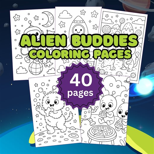 Alien Buddies Coloring Pages for Kids (PDF) - Etsy UK