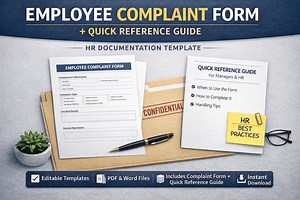 Employee Complaint Form Quick Reference Guide | HR Documentation Template - Etsy