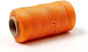 Orange Mason Line String – 393ft, 1.3mm Thick Twisted Polypropylene – Durable Construction Twine for Laying Bricks, Blocks, Fences in Gardening, DIY & Landscaping Projects
