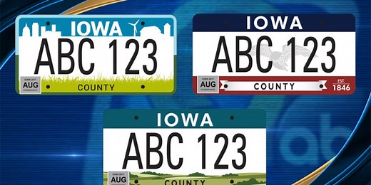 New Iowa license plate designs unveiled