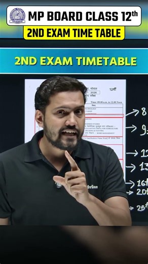 MP Board 12th Second Exam : टाइम टेबल आ गया!📢