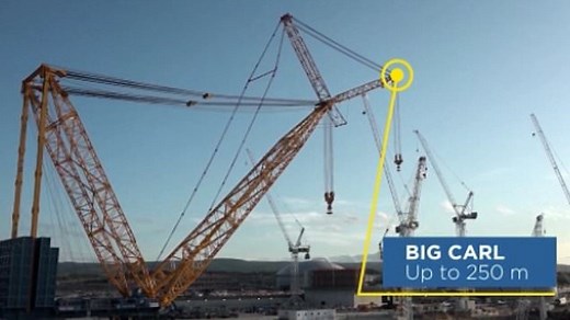 Nicknamed 'Big Carl': Watch the world's largest crane in action