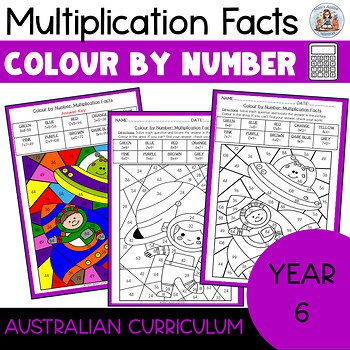 Color By Number – Multiplication Facts, Grade 6