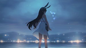 Anime Bunny Girl Firework Live Wallpaper - MoeWalls