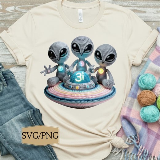3i Atlas Alien SVG PNG, Cute Crochet Alien Spaceship Clipart, Amigurumi Extraterrestrial Digital Download - Etsy