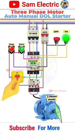 Auto Manual Dol Starter Connection l #shortsfeed #shorts #short #wiring #connection #youtubeshorts