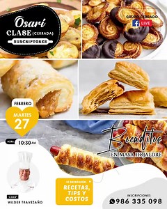 📅Cronograma de Clases Virtuales para Suscriptores🥳 💖Transmisión en Vivo Facebook(Grupo Cerrado)🥰 📣Este Martes 27 , Miércoles 28 y Jueves 29 de Febrero 🕗10:30 AM ✅Se les brindarán: Recetas, Tips y Costos ♦Para inscripciones e informes 💁‍♀️Cindy📲986 335 098 - https://wa.link/78c4dg No se lo pierdan!!💕☺️ #aprendiendoconosari #clasesdeamor #ClasesDemostrativas #aprendiendoconosari #emprendimientoperuano #panaderiaperuana #tendencia2023reposteria #pasteleriaperuana #chocolateriaperuana #Osar