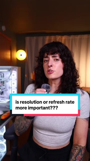 Does resolution or refresh rate matter more in a gaming monitor? #pcbuild #tech #pcgaming #techgirl #gamingmonitor