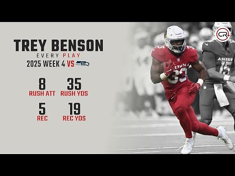 Trey Benson Week 4 Highlights | Every Run, Target, and Catch vs Seahawks