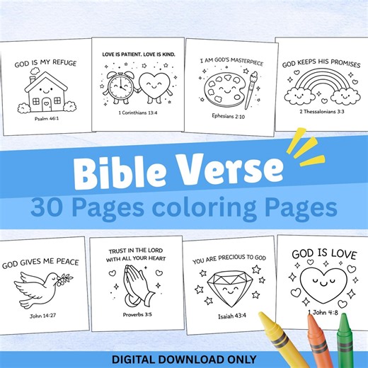 Bible Verse Coloring Pages, Christian Coloring Pages Printable, Scripture Coloring Sheets PDF, Bible Coloring Pages Download - Etsy
