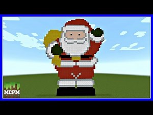 How To Build Christmas Santa Pixel Art In Minecraft