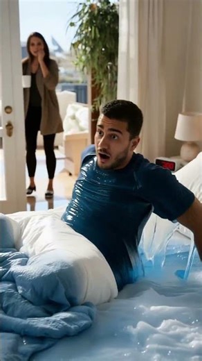 Oops7am : My blanket turned into WATER! 🌊🛌