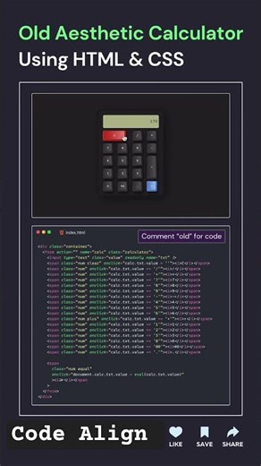 Calculator using html and css 🔥 #codealign #calculator #webdesign #python #htmlcss #programming