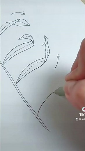Botanical drawing hack! // how to draw folded leaves step by step! #drawingtutorial #art