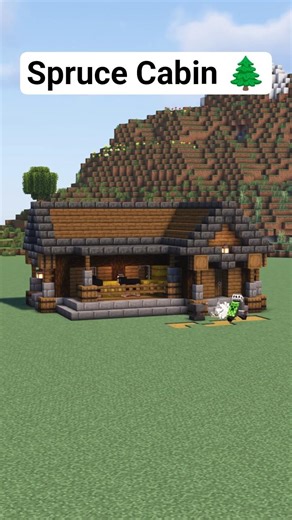 Cozy Spruce Cabin in MINECRAFT 🏠🌲