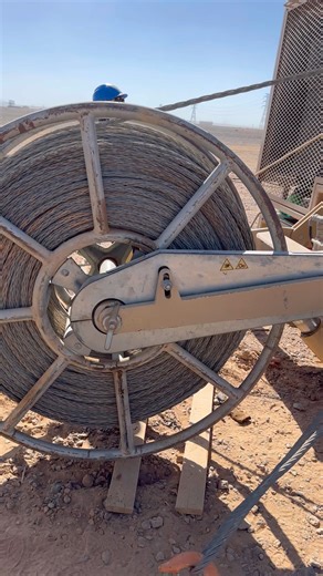 The puller machine efficiently pulled the Quad bundle conductor, #reels #facebook #construction #transmission #photo #Lineman #reels #friends #community | Electrical Transmission line