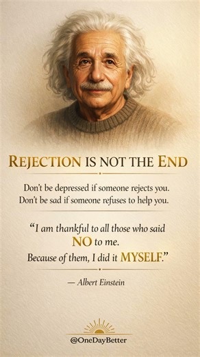 Rejection Is Not the End – Albert Einstein’s Wisdom #quotes #motivation #alberteinstein #lifelessons