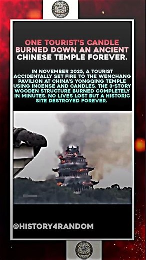 A Tourist Burned Down a 1,500-Year-Old Chinese Temple With One Mistake 😱🔥 #Shorts
