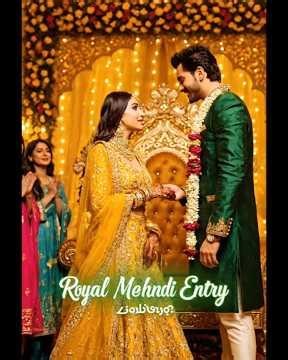 Bride’s Royal Mehndi Entry 💚✨ #Everyone Shocked 😍 #shorts