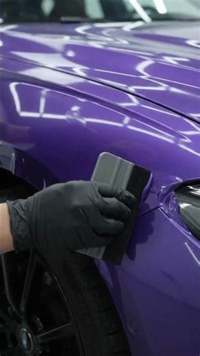 Wrapping BMW hood with vinyl #aivideo #cars #Shorts #CarWrap #CarTransformation #Satisfying #BMW