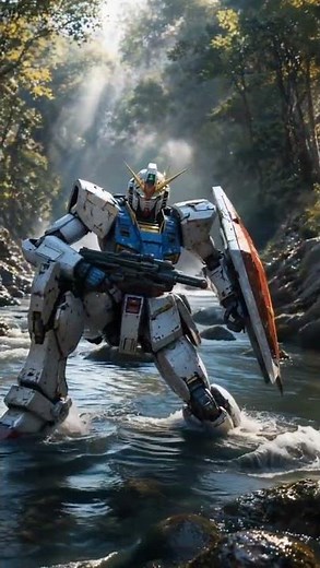 Cinematic Mecha Battle in the River – Ultra Realistic Action