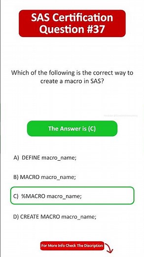SAS Certification Questions | Question - 37