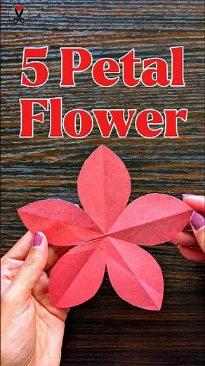 How to cut a 5 Petal Paper Flower 🌸 Paper Flower Making Ideas, Cut 5 Petal Paper Flower in one cut!