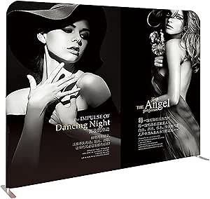 Customizable Tension Fabric Display Backdrop,Stand Banner with HD Printing for Trade Show,Exhibition,Booth,Conference,Weddings,Party,Quick Curtain Show(Frame+Single-Sided Print 7.5x7.5ft)
