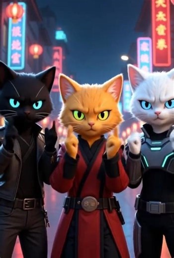 "Neon Cats Dancing Like Bosses! 😎🐱🔥 #NeonGlow #CatVibes #ViralDance #Cat #dance #video #shorts