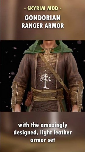 Become a Gondorian Ranger with this Armor in Skyrim! 🏹
