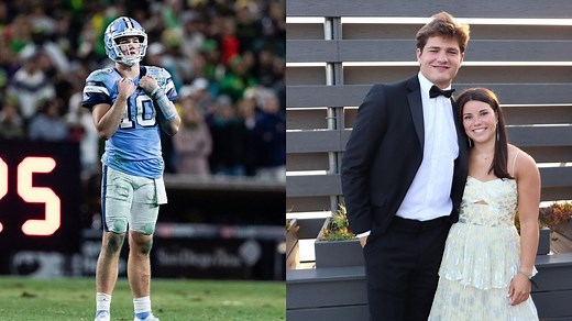 IN PHOTOS: North Carolina QB Drake Maye and GF Ann Michael Hudson pose together in crisp 'formals' ahead of 2024 NFL draft