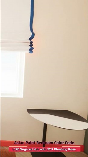 Bedroom paint two colors Asian Paint L126 Sugared Nut with 5117 Blushing Rose #bedroomcolour