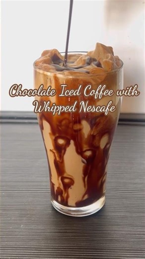 Chocolate iced coffee with whipped Nescafe - creamy, chocolatey, and so easy to make ☕❄️