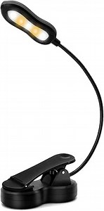 Rechargeable Book Light, Clip on LED Book Lamp 3 Colors x3 Levels Eye Care Reading Lights, Up to 60 Hours Reading, Lightweight, Ideal for Bookworms (Warm & White, 9 Levels)