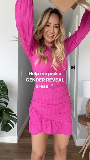 Action Jacquelyn | Comment with your vote!👇💗💙 Tomorrow is our Gender Reveal Party and I’m torn on what to wear. Help me decide! We are sooooo excited to... | Instagram